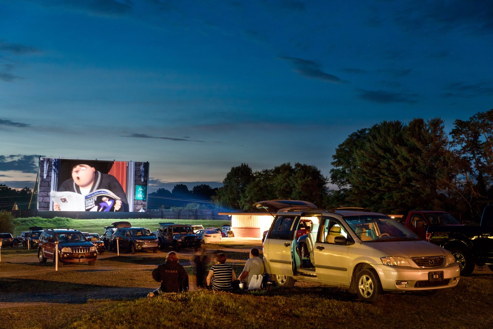 Moody roadside night scene used as a temporary placeholder for Lake Shawnee